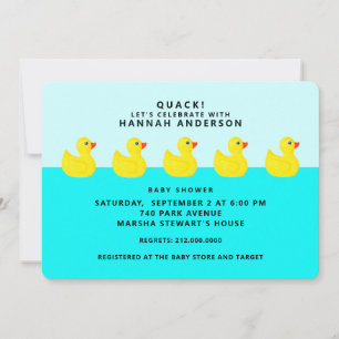 Invitación Pato de goma para baby shower