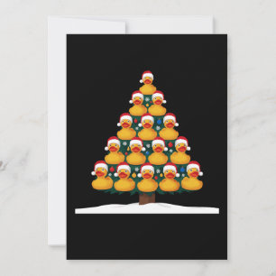Invitación Pato de goma sombrero de Santa Navidad árbol Navid