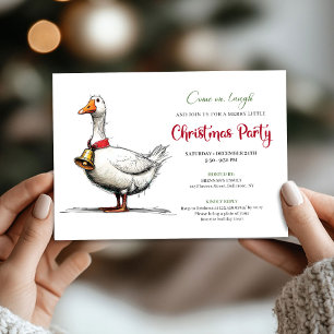 Invitación Pato divertido de Navidad, fiesta de dibujos anima