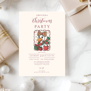 Invitación Pato Navideño Acogedor