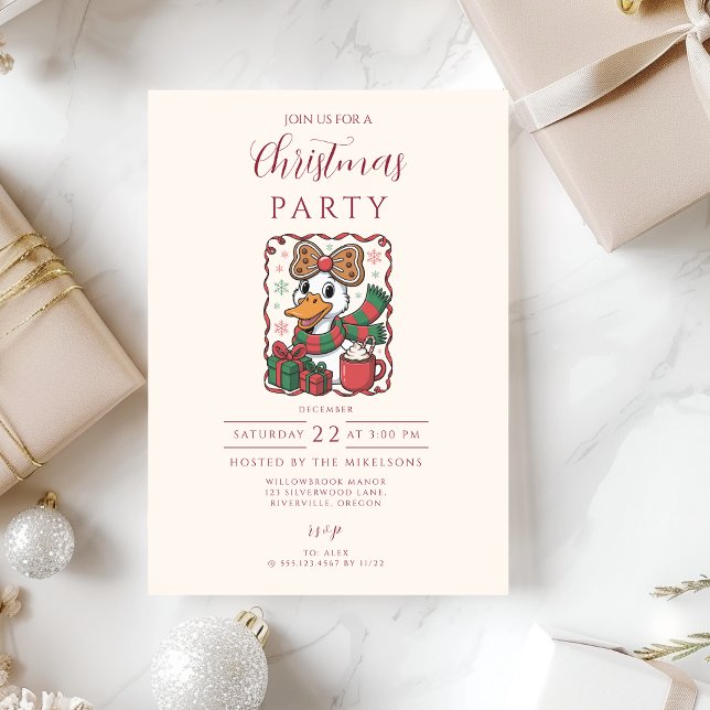 Invitación Pato Navideño Acogedor (Subido por el creador)