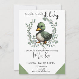 Invitación Pato Pato Pato Pato Nacido Tema de bebé ducha