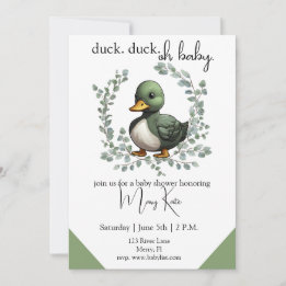 Invitación Pato Pato Pato Pato Nacido Tema de bebé ducha
