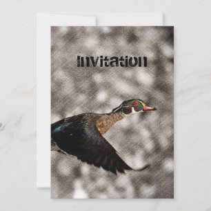 Invitación Pato primitivo de madera de aves acuáticas del paí