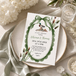 Invitación Pato Silvestre Verde Baby Shower 