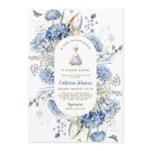 Pato Tonto Código Qr Floral Azul Shower de Baby