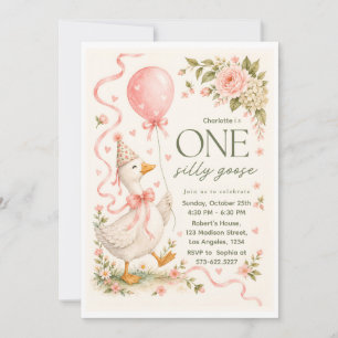 Invitación Pato Tonto Rosa   Cumpleaños de una niña