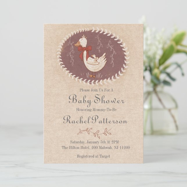 Invitación Pato Vintage (Anverso de pie)
