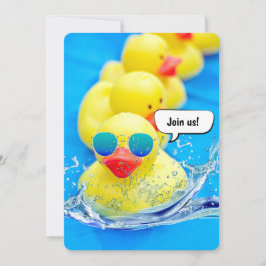Invitación Patos Amarillos Para El Fiesta De La Piscina De Cu