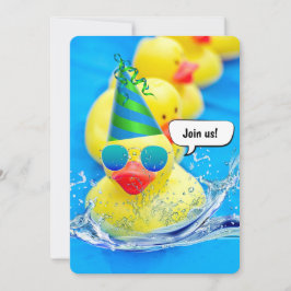 Invitación Patos Amarillos Para El Fiesta De La Piscina De Cu