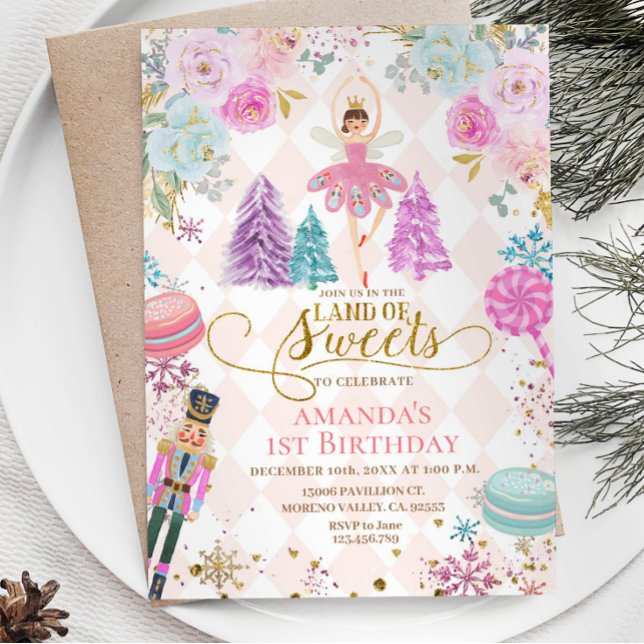 Invitación Patria de pedregosos harineros rosados cumpleaños (Subido por el creador)