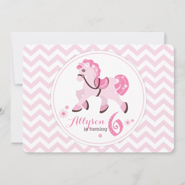 Invitación Patria Occidental de Pony Chevron Cumpleaños (Anverso)