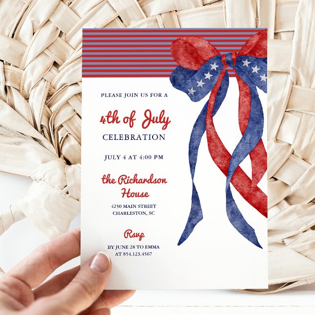 Invitación Patriotic Bow | 4th of July Party (Subido por el creador)