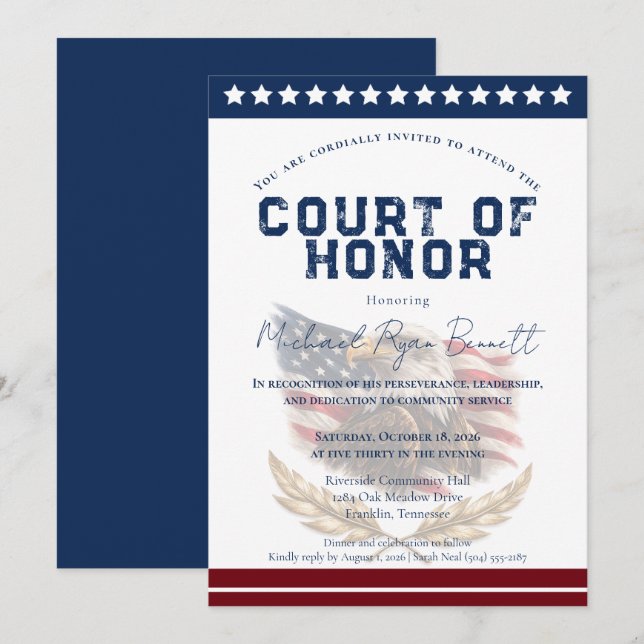 Invitación Patriotic Court of Honor Invitation (Anverso / Reverso)