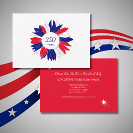 Invitación Patriotic Floral USA 250 Years 4th of July BBQ