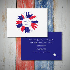 Invitación Patriotic Floral USA 250 Years Fourth of July BBQ
