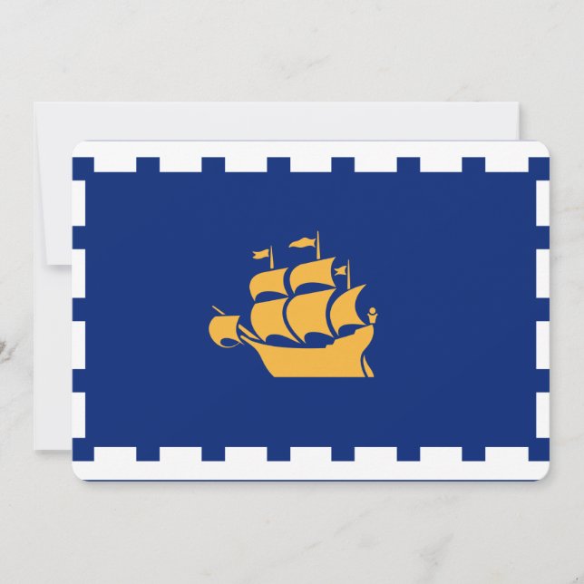 Invitación Patriotic  invitations with Flag of Quebec City (Anverso)