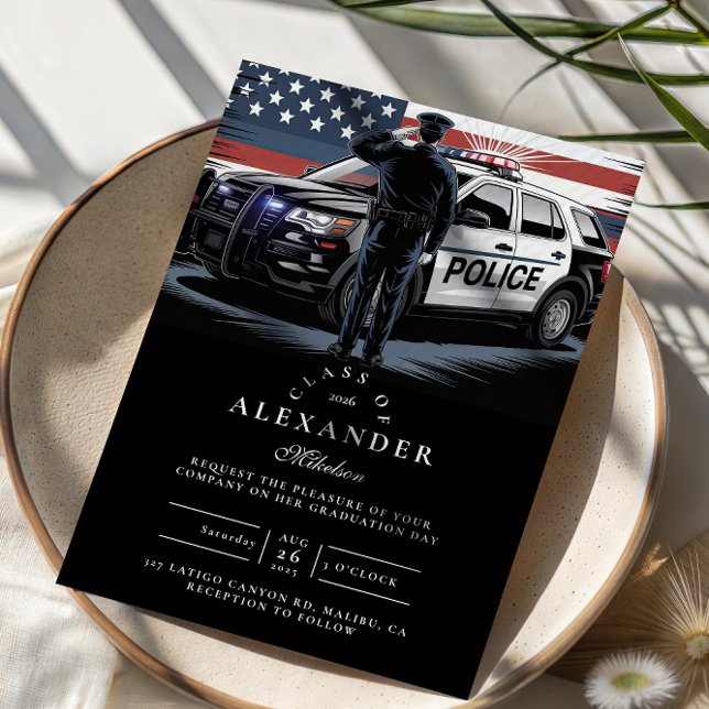 Invitación Patriotic Police Officer Graduation (Subido por el creador)