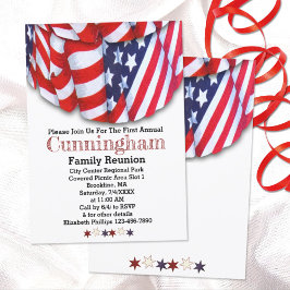 Invitación Patriotic Red White Blue Family Reunion 