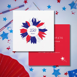 Invitación Patriotic Red White Blue USA 250 Years 4th of July