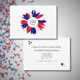 Invitación Patriotic USA 250 Years Floral Fourth of July BBQ
