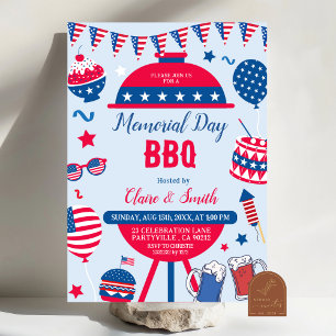 Invitación patriótica a la barbacoa del Día de la 