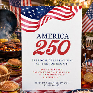 Invitación Patriótica América 250 Día 4 de Julio