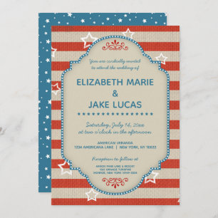 Invitación patriótica americana de la boda