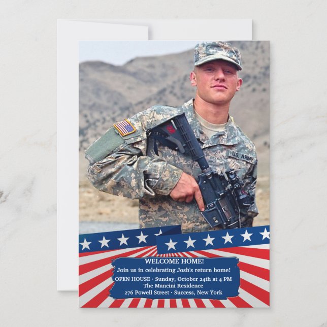 Invitación patriótica americana de la foto de (Anverso)