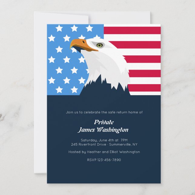 Invitación patriótica calva de Eagle (Anverso)