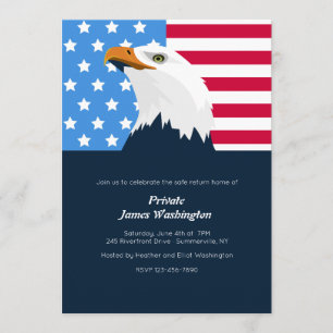 Invitación patriótica calva de Eagle