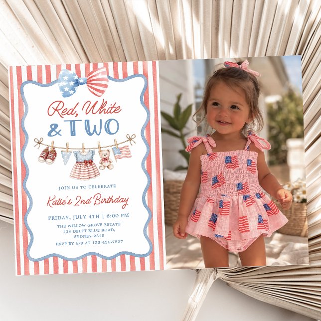 Invitación Patriótica de Cumpleaños 2 Rojo Blanco  (Subido por el creador)