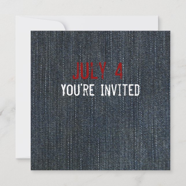 Invitación patriótica de Denim Azul (Anverso)