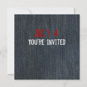 Invitación patriótica de Denim Azul