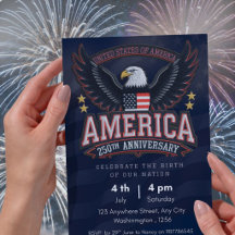 Invitación Patriótica de EE. UU. - Fiesta del 250