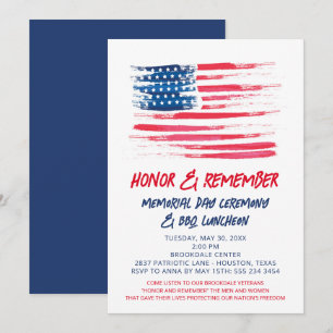 Invitación patriótica de la bandera estadounidense