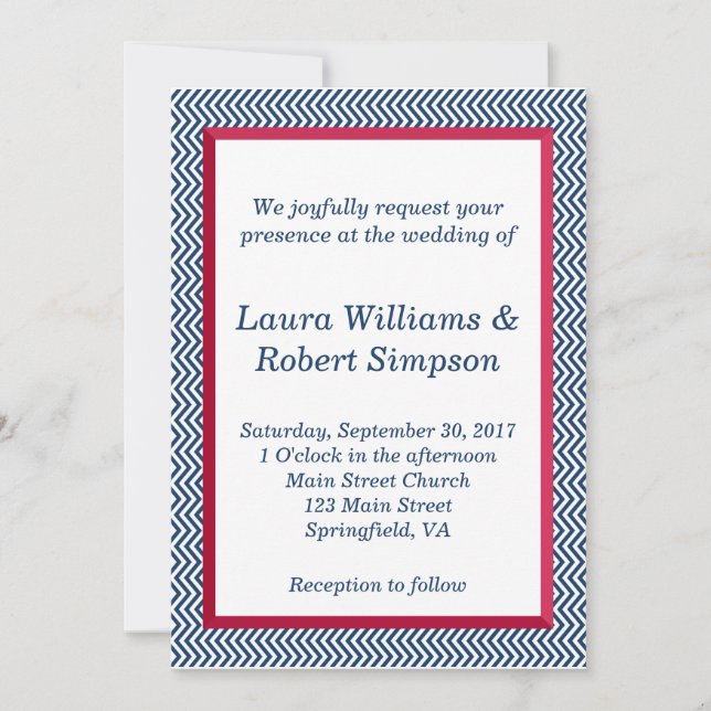 Invitación patriótica de la boda de la frontera de (Anverso)