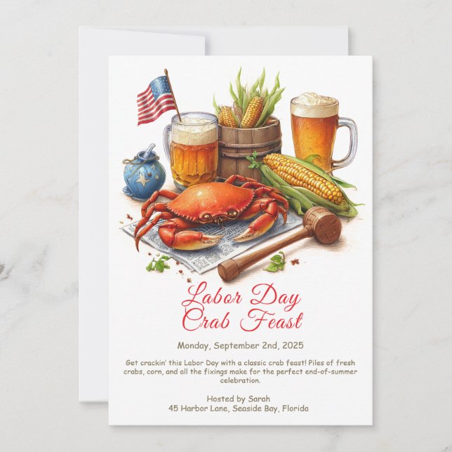 Invitación Patriótica de Mariscos para Fiesta de C (Anverso)