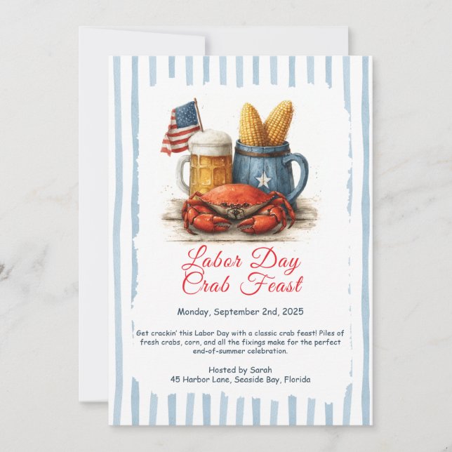 Invitación Patriótica de Mariscos para Fiesta de C (Anverso)