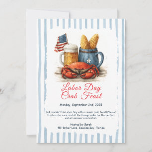 Invitación Patriótica de Mariscos para Fiesta de C