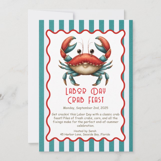 Invitación Patriótica de Mariscos para Fiesta de C (Anverso)