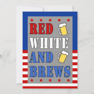 Invitación Patriótica del 4 de Julio: Rojo, Blanco