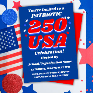Invitación patriótica editable de celebración de 2