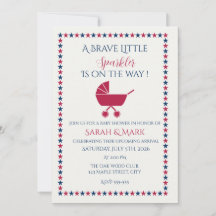 Invitación Patriótica para Baby Shower Brave Littl