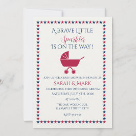 Invitación Patriótica para Baby Shower Brave Littl