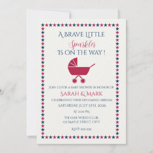 Invitación Patriótica para Baby Shower Brave Littl