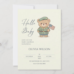 Invitación Patriótica para Baby Shower — Rojo Blan