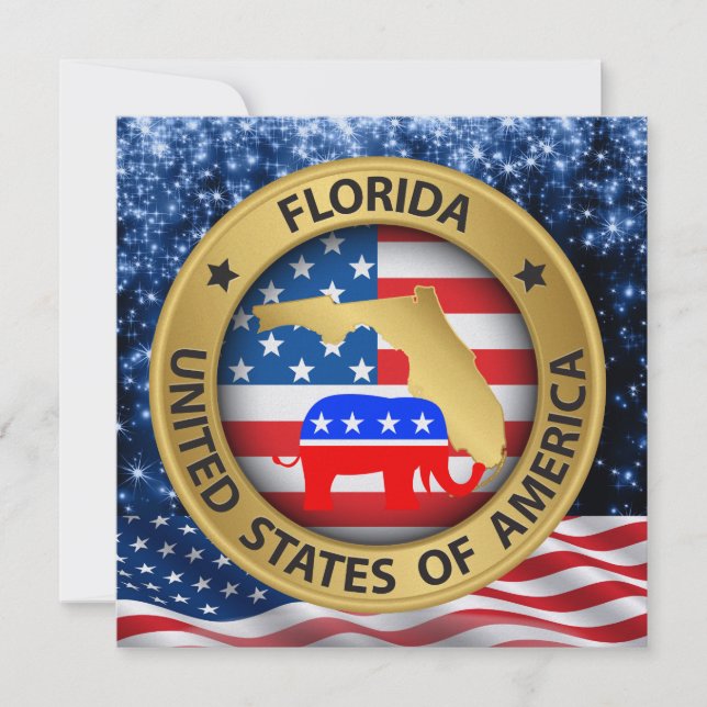 Invitación patriótica republicana de Florida - srf (Anverso)