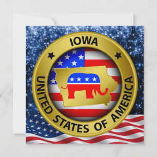 Invitación patriótica republicana de Iowa - srf