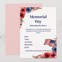 Invitación Patriótica USA Rojo Blanco Azul
